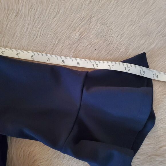 NWT ABS Collection Womens Sheath Dress Size10 Navy Blue Bell Sleeve Off Shoulder - Picture 6 of 14